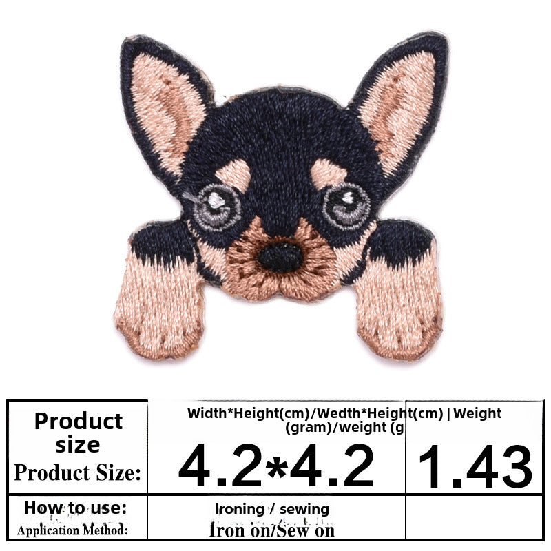 Wholesale Puppy Head Animal Embroidery Patch